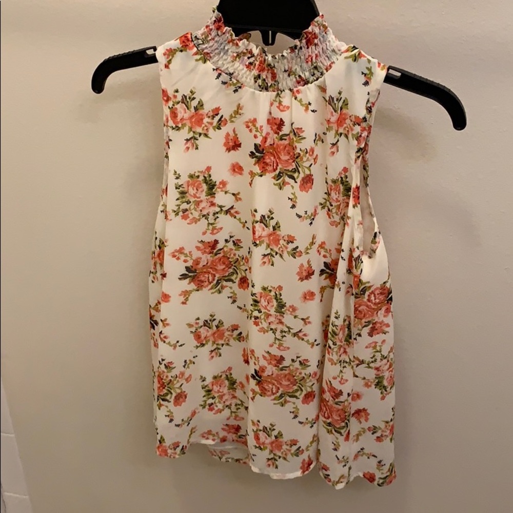 Floral high neck tank top